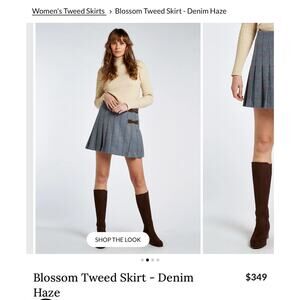 Dubarry of Ireland blossom tweed wool skirt denim haze women’s sz 10 nwt